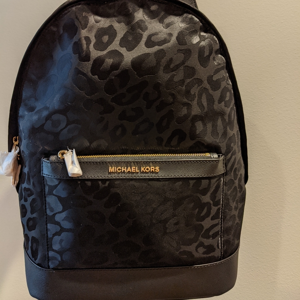 Michael Kors Leopard Jacqured Backpack